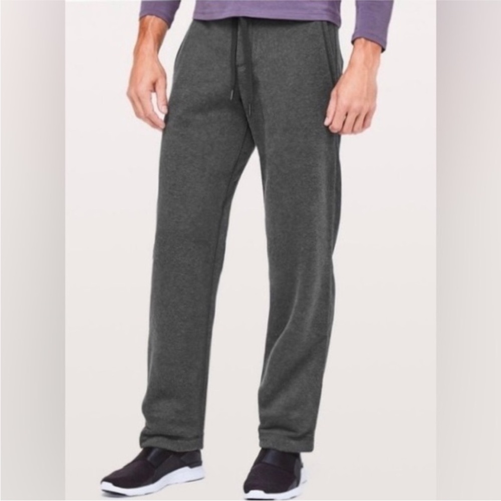 Lululemon Men's Heathered Dark Grey Drawstring Sweatpants "Hustle Pant” Large